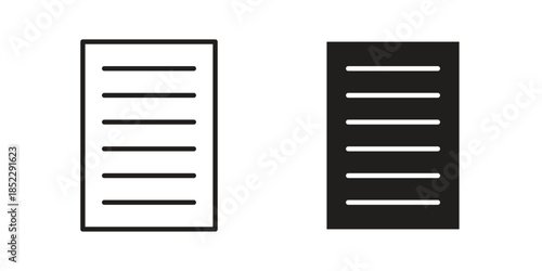Document icons for apps and print media. Editable stroke and flat icons