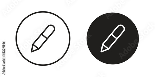 Edit button icons for apps and print media. Editable stroke and flat icons