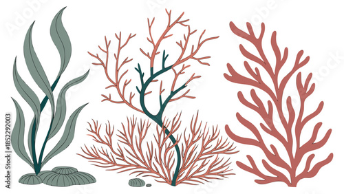 Vector illustration of a seamless autumn tree design featuring a floral nature pattern with branches and falling leaves as a decorative forest element for seasonal wallpaper or art