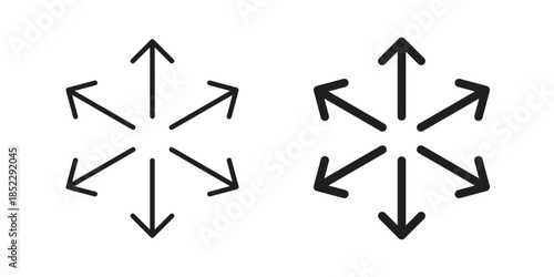 Expand icons for apps and print media. Editable stroke and flat icons
