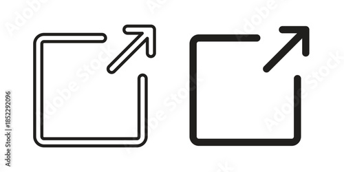 External link icons for apps and print media. Editable stroke and flat icons