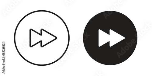 Fast forward icons for apps and print media. Editable stroke and flat icons