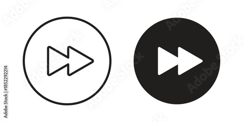 Fast forward icons for apps and print media. Editable stroke and flat icons