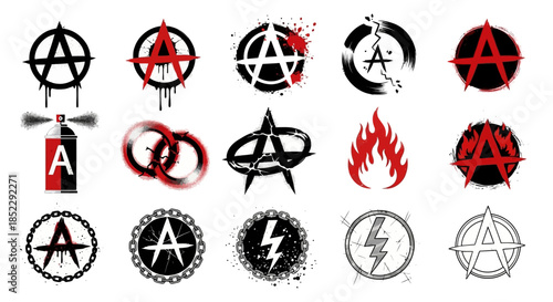 Anarchy Symbols and Logos Collection.