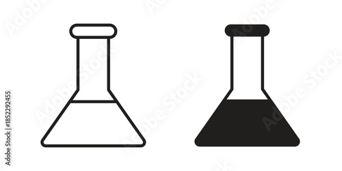Flask icons for apps and print media. Editable stroke and flat icons