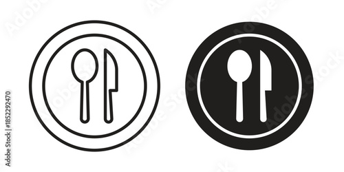 Food icons for apps and print media. Editable stroke and flat icons