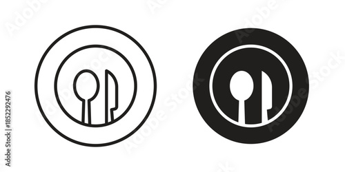 Food icons for apps and print media. Editable stroke and flat icons