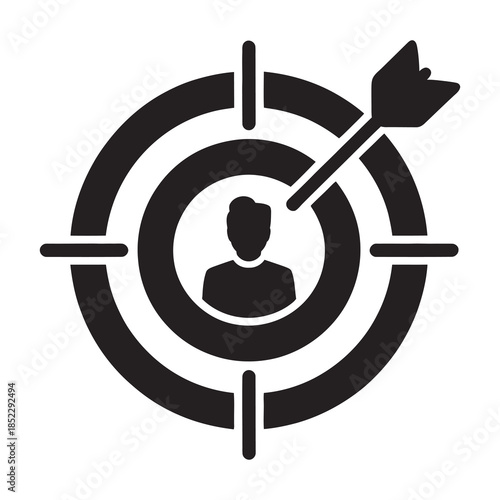 Target audience icon: achieving marketing goals with precise customer focus