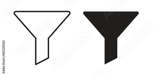 Funnel icons for apps and print media. Editable stroke and flat icons