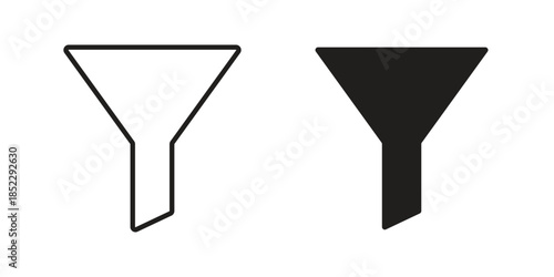 Funnel icons for apps and print media. Editable stroke and flat icons