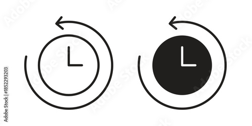 History icons for apps and print media. Editable stroke and flat icons