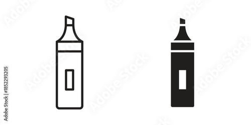 Highlighter icons for apps and print media. Editable stroke and flat icons