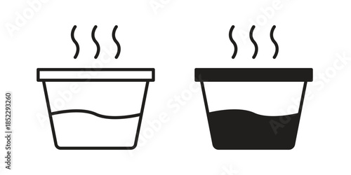 Hot Water icons for apps and print media. Editable stroke and flat icons