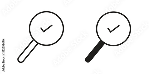 Inspection icons for apps and print media. Editable stroke and flat icons