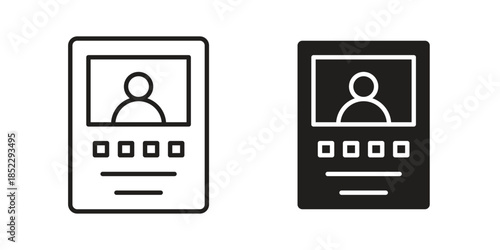 Interphone icons for apps and print media. Editable stroke and flat icons