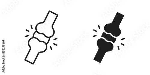 Joint icons for apps and print media. Editable stroke and flat icons