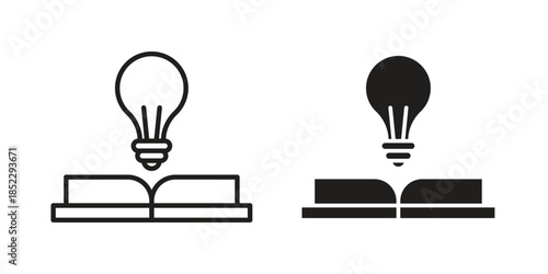 Knowledge icons for apps and print media. Editable stroke and flat icons