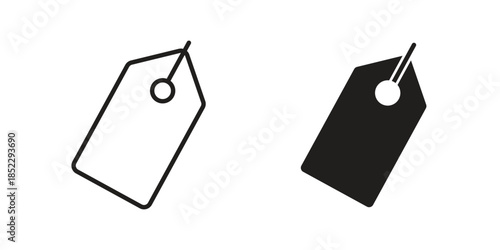 Label icons for apps and print media. Editable stroke and flat icons