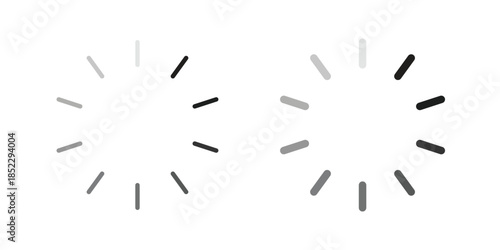 Loading icons for apps and print media. Editable stroke and flat icons