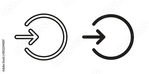 Log in icons for apps and print media. Editable stroke and flat icons