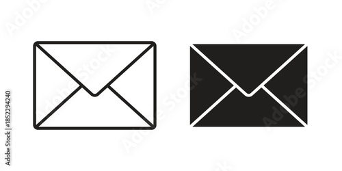 Mail icons for apps and print media. Editable stroke and flat icons