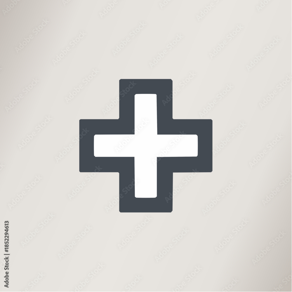 Fototapeta premium Minimal vector icon of medical cross in clean style