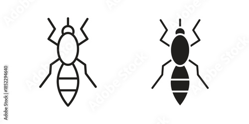 Mosquito icons for apps and print media. Editable stroke and flat icons
