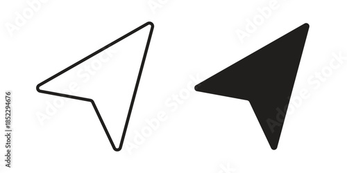 Mouse icons for apps and print media. Editable stroke and flat icons