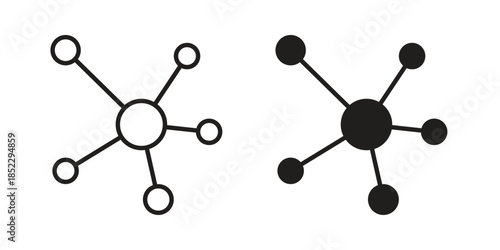 Network icons for apps and print media. Editable stroke and flat icons
