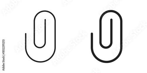 Paperclip icons for apps and print media. Editable stroke and flat icons