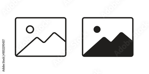 Picture icons for apps and print media. Editable stroke and flat icons