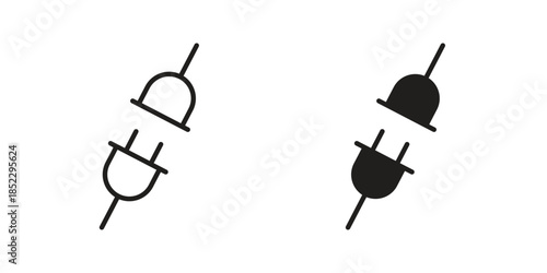 Plugin icons for apps and print media. Editable stroke and flat icons