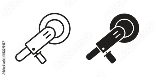 Polisher icons for apps and print media. Editable stroke and flat icons