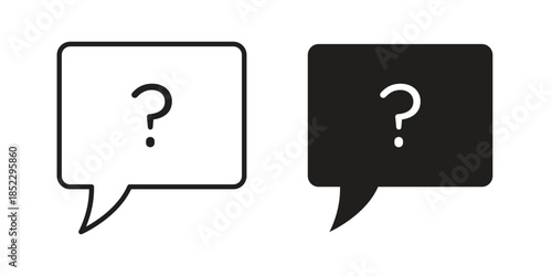Question icons for apps and print media. Editable stroke and flat icons