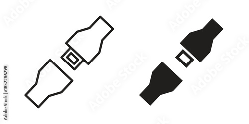 Seat Belt icons for apps and print media. Editable stroke and flat icons