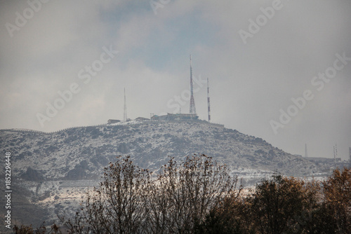 The northern mountains of Tehran are covered in snow, Iran