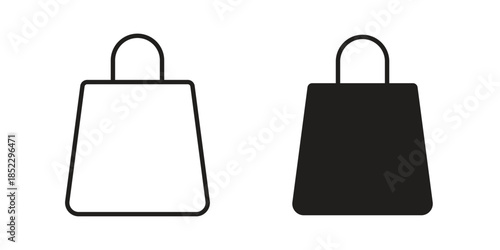 Shopping bag icons for apps and print media. Editable stroke and flat icons