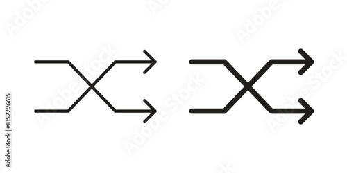 Shuffle icons for apps and print media. Editable stroke and flat icons