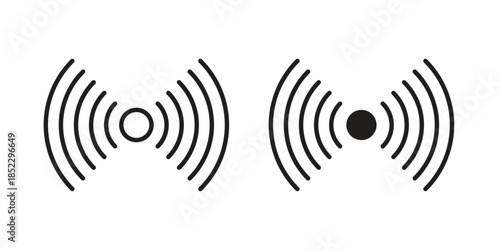 Signal icons for apps and print media. Editable stroke and flat icons