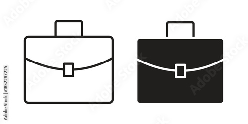 Suitcase icons for apps and print media. Editable stroke and flat icons