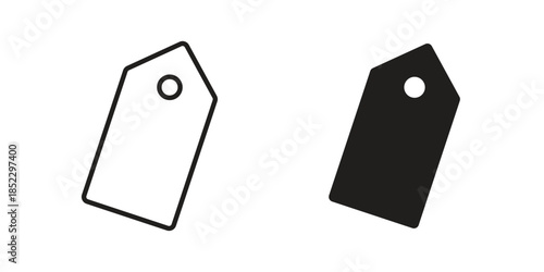 Tag icons for apps and print media. Editable stroke and flat icons