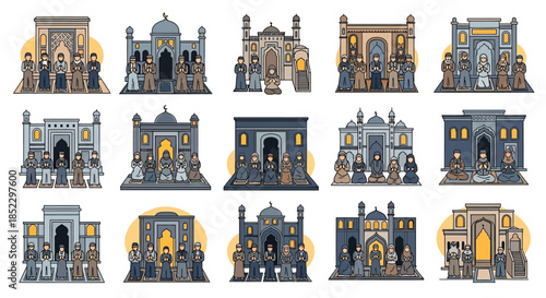 Collection of Architectural Building Models Displayed.