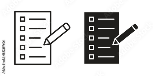 Test icons for apps and print media. Editable stroke and flat icons