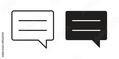 Text icons for apps and print media. Editable stroke and flat icons