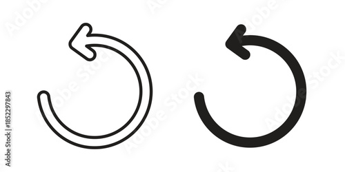 Undo icons for apps and print media. Editable stroke and flat icons