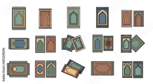 Collection of Islamic Archway Card Designs.
