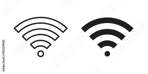 Wifi icons for apps and print media. Editable stroke and flat icons