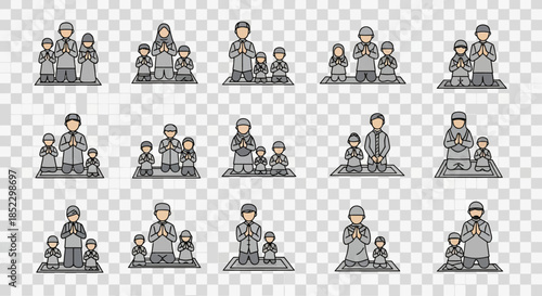 Collection of Simple Family Icons.