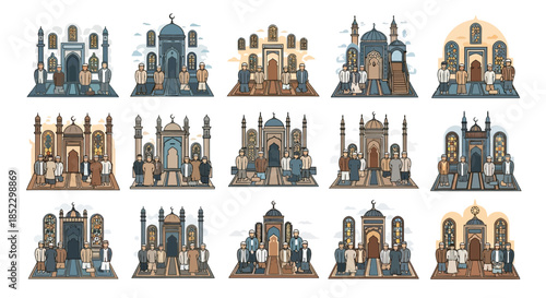 Collection of Miniature Architectural Models Displayed.