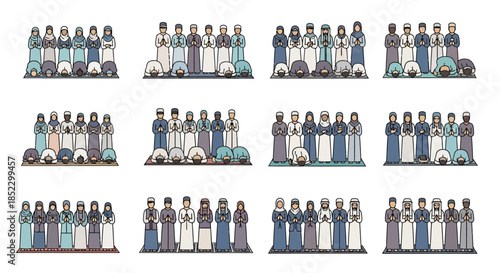 Illustration of Business People in Various Outfits.